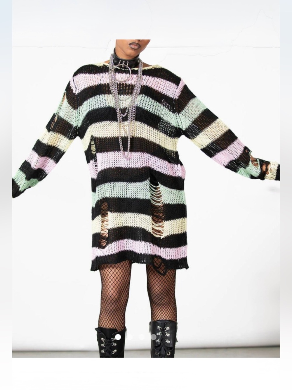Killstar Liqorice Punk knit tunic dress. Size large. Unisex